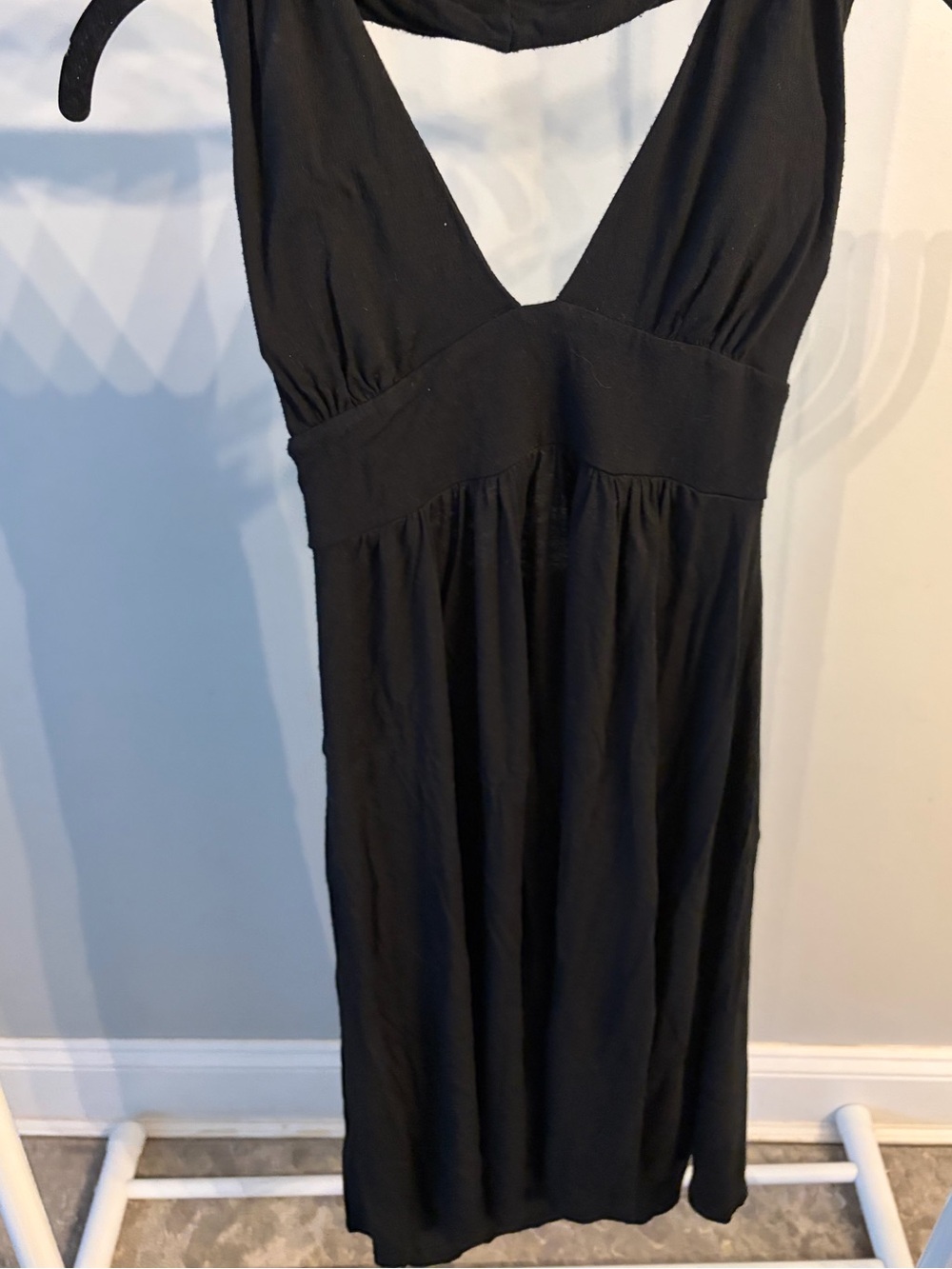 Lush Black V-Neck Women’s halter top cotton Dress with pads size small
